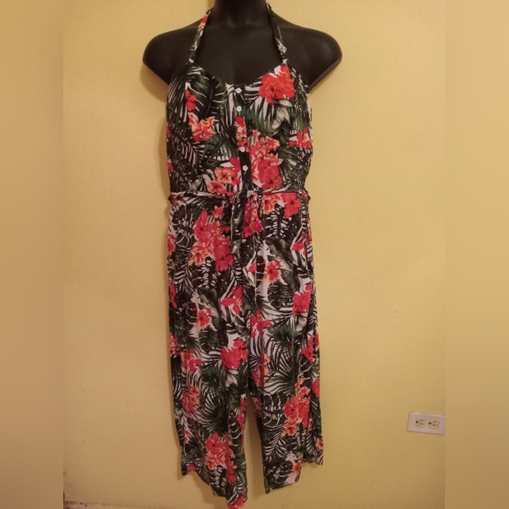 No Boundaries Plus Size Floral Jumpsuit